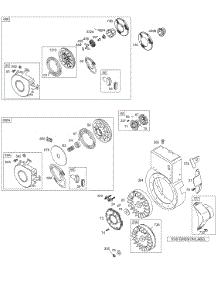 Blower Housing / Shrouds, Flywheel, Rewind parts for Briggs & Stratton Engine 257417-0117-E1 from AppliancePartsPros.com