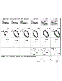 Alternator Chart parts for Briggs & Stratton Engine 257707-0131-01 from AppliancePartsPros.com