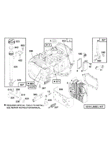 Oil Fill, Cylinder, Head parts for Briggs & Stratton Engine 257707-0135-01 from AppliancePartsPros.com
