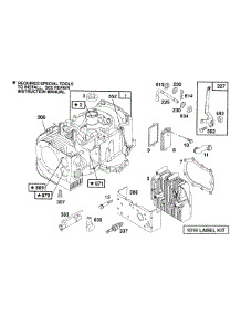 Cylinder, Cylinder Head parts for Briggs & Stratton Engine 259707-0119-01 from AppliancePartsPros.com
