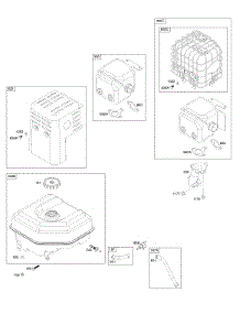 Exhaust System, Fuel Supply parts for Briggs & Stratton Engine 25M137-0112-F1 from AppliancePartsPros.com