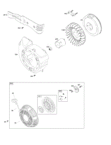 Blower Housing, Flywheel, Rewind Starter parts for Briggs & Stratton Engine 25N132-0003-G1 from AppliancePartsPros.com