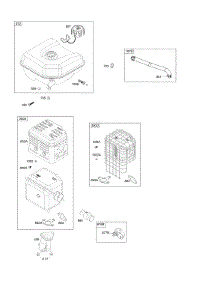 Exhaust System, Fuel Supply parts for Briggs & Stratton Engine 25N137-0008-F1 from AppliancePartsPros.com