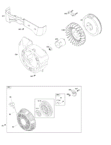Blower Housing, Flywheel, Rewind Starter parts for Briggs & Stratton Engine 25T232-0061-H1 from AppliancePartsPros.com