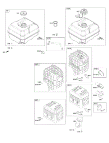Exhaust System, Fuel Supply parts for Briggs & Stratton Engine 25T235-0167-H7 from AppliancePartsPros.com