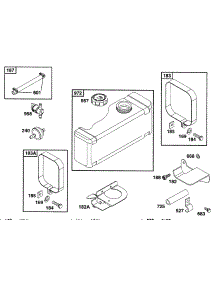 Fuel Tank Assy parts for Briggs & Stratton Engine 282707-0119-01 from AppliancePartsPros.com