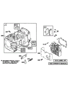 Cylinder, Head parts for Briggs & Stratton Engine 285707-0113-01 from AppliancePartsPros.com