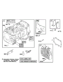 Cylinder Group, Head parts for Briggs & Stratton Engine 288707-1236-99 from AppliancePartsPros.com