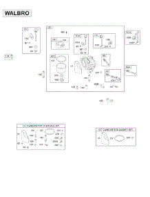 Carburetor, Overhaul Kits parts for Briggs & Stratton Engine 28B702-1041-E1 from AppliancePartsPros.com