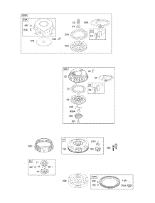 Rewind Starter, Flywheel parts for Briggs & Stratton Engine 28B702-1133-E1 from AppliancePartsPros.com