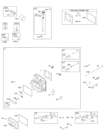 Cylinder Head, Rocker Cover, Intake Manifold, Oil Pump, Oil Filter parts for Briggs & Stratton Engine 28N707-0131-01 from AppliancePartsPros.com