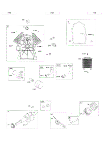 Cylinder, Oil Cooler, Crankshaft, Piston / Rings / Rod parts for Briggs & Stratton Engine 61E477-0004-J1 from AppliancePartsPros.com