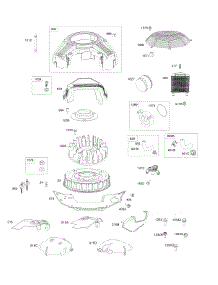 Blower Housing, Flywheel, Oil Cooler parts for Briggs & Stratton Engine 61E977-0001-J1 from AppliancePartsPros.com
