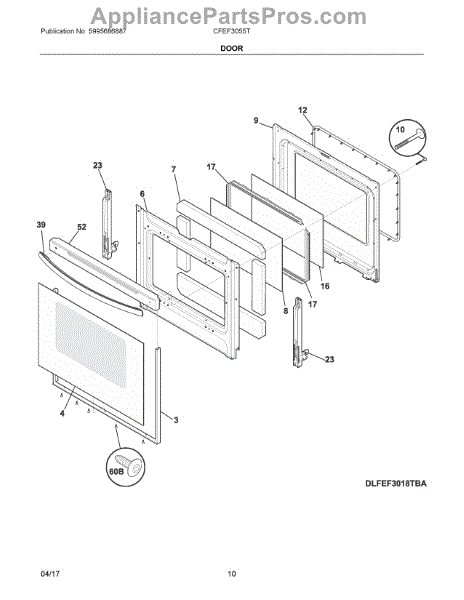 Frigidaire 5304522047 Door Handle (AP6893146) - AppliancePartsPros.com