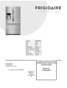 FGHB2866PF2 Frigidaire Refrigerator Parts & Free Repair Help ...