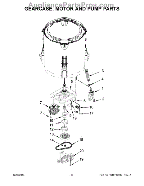 Whirlpool WPW10661045 Drain Pump (AP6023670) - AppliancePartsPros.com