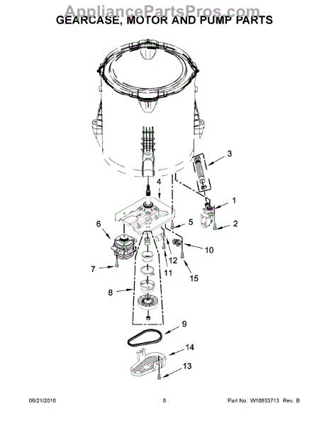 Whirlpool W11454741 Washer Gear Case (AP6993917) - AppliancePartsPros.com