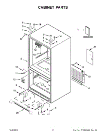02 - Cabinet Parts parts for Whirlpool Refrigerator WRF532SNBB01 from AppliancePartsPros.com