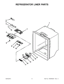 05 - Refrigerator Liner Parts parts for Whirlpool Refrigerator WRF532SNBM00 from AppliancePartsPros.com