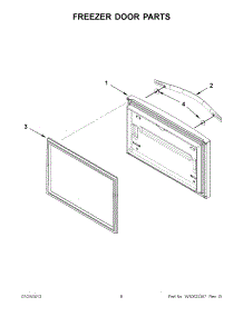 03 - Freezer Door Parts parts for Whirlpool Refrigerator WRF535SMBW00 from AppliancePartsPros.com