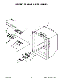 03 - Refrigerator Liner Parts parts for Whirlpool Refrigerator WRF535SMHB00 from AppliancePartsPros.com