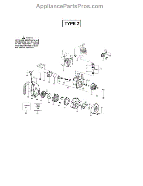 Husqvarna 530071458 Blower Gasket Kit - AppliancePartsPros.com