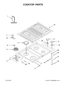 Cooktop Parts parts for Jenn-Air Gas Cooktop JGD3430GS00 from AppliancePartsPros.com