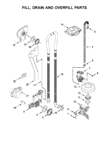 Fill, Drain And Overfill Parts parts for Kitchenaid Dishwasher KDTM354ESS3 from AppliancePartsPros.com