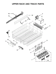 Upper Rack And Track Parts parts for Kitchenaid Dishwasher KDTM404EBL3 from AppliancePartsPros.com