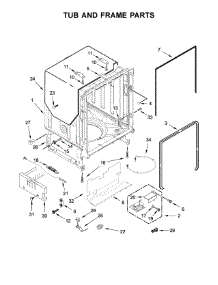 Tub And Frame Parts parts for Kitchenaid Dishwasher KDTM404EBS3 from AppliancePartsPros.com