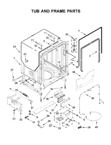 Tub And Frame Parts parts for Kitchenaid Dishwasher KDTM704ESS3 from AppliancePartsPros.com