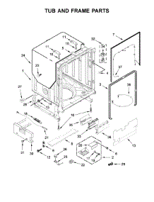 Tub And Frame Parts parts for Kitchenaid Dishwasher KDTM384ESS2 from AppliancePartsPros.com