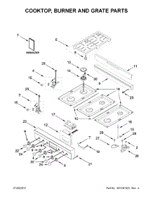 Cooktop, Burner And Grate Parts parts for Jenn-Air Range JLRP436WP01 from AppliancePartsPros.com