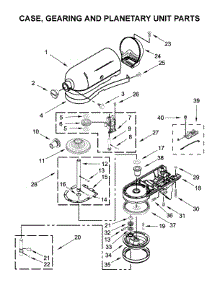 Case, Gearing And Planetary Unit Parts parts for Kitchenaid Stand Mixer 5KSM185PSBCR4 from AppliancePartsPros.com