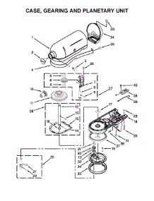 Case, Gearing And Planetary Unit parts for Kitchenaid Stand Mixer 9KSM160FGOB0 from AppliancePartsPros.com