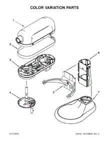 Color Variation Parts parts for Kitchenaid Stand Mixer KG25H1XER5 from AppliancePartsPros.com