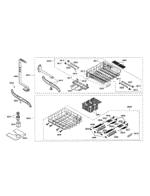 Spray Arm / Dish Racks parts for Bosch Dishwasher SHE68M05UC/46 from AppliancePartsPros.com