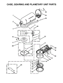 Case, Gearing And Planetary Unit Parts parts for Kitchenaid Stand Mixer KSM154GBQ3BF0 from AppliancePartsPros.com