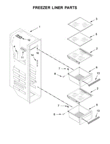 Freezer Liner Parts parts for Kitchenaid Side-By-Side Refrigerator KRSF505ESS01 from AppliancePartsPros.com