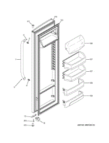 Fresh Food Door parts for Hot Point Side-By-Side Refrigerator HSS25ATHECWW from AppliancePartsPros.com