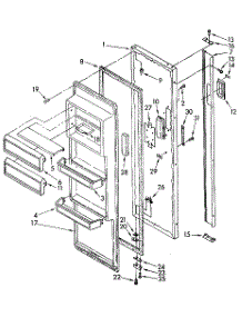 Refrigerator Door Parts parts for Kenmore Refrigerator 106.8582480 (1068582480, 106 8582480) from AppliancePartsPros.com