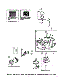 Cylinder / Crankshaft parts for Briggs & Stratton Lawn & Garden Engine 14B932-0025-F1 from AppliancePartsPros.com