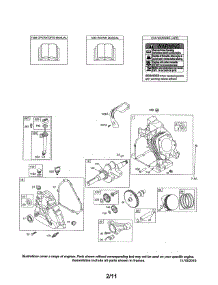 Cylinder / Crankshaft / Crankcase parts for Briggs & Stratton Lawn & Garden Engine 216300 (0036-0570) from AppliancePartsPros.com