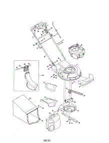 Handle / Deck / Chute parts for Craftsman Gas Walk-Behind Mower 247381091 from AppliancePartsPros.com