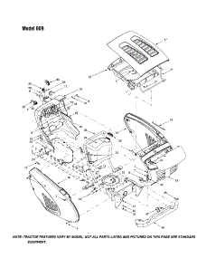 Hood / Grille - 609 Parts For Mtd Front-Engine Lawn Tractor 608 From Appliancepartspros.Com