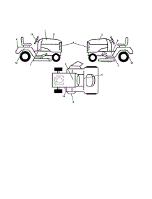 Decals parts for Ariens Front-Engine Lawn Tractor A25KH54 (96046001800) from AppliancePartsPros.com