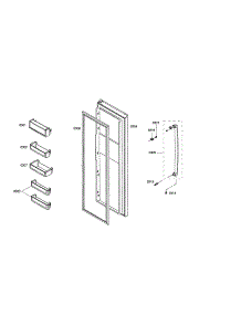 Refrigerator Door parts for Bosch Side-By-Side Refrigerator B20CS50SNS/02 from AppliancePartsPros.com