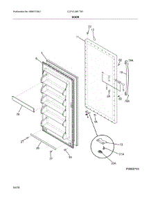 Door parts for Crosley Upright Freezer CCFU14M1TW1 from AppliancePartsPros.com