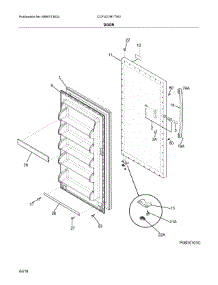 Door parts for Crosley Upright Freezer CCFU21M1TW2 from AppliancePartsPros.com