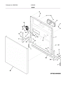 Door parts for Crosley Dishwasher CDB350NW8B from AppliancePartsPros.com
